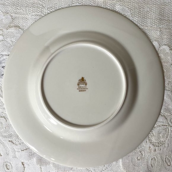 PICKARD China Serenity USA Salad Plate - Blue & White Flowers, Moss Green Leaves - Picture 3 of 4